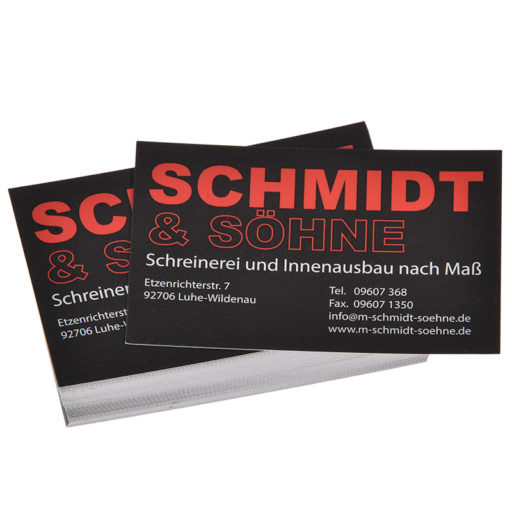 Printdesign Visitenkarten mit Soft-Feel,einseitig,folienkaschiert, matt Printdesign Visitenkarten mit Soft-Feel, einseitig, folienkaschiert, matt