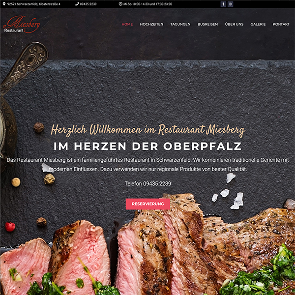 Website Restaurant Miesberg Startseite