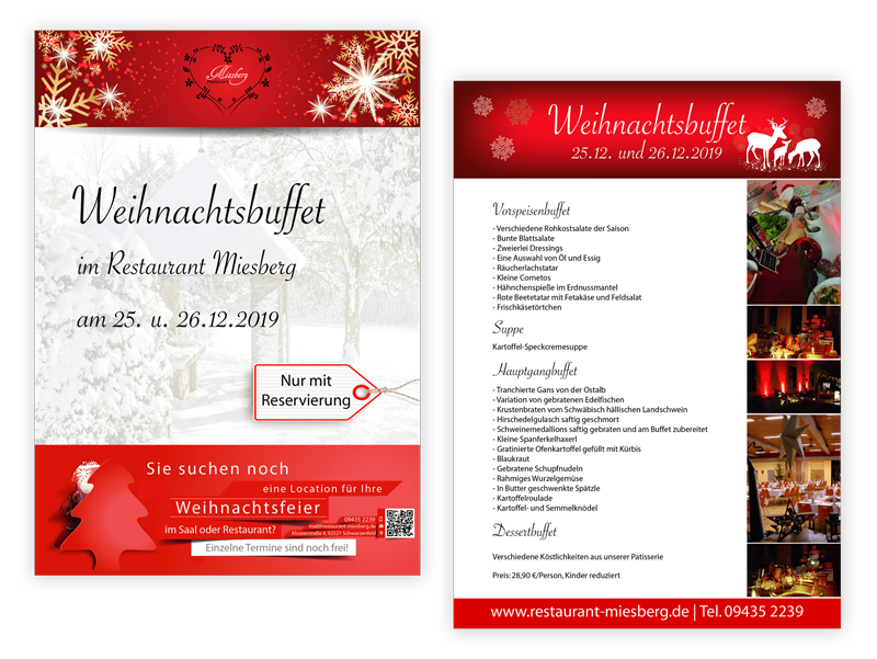 Flyer Weihnachtsbuffet 2019 Restaurant Miesberg