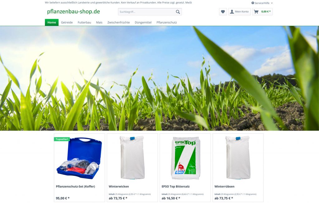 Shopware Pflanzenbau Shop