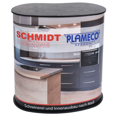 Printdesign Messetheke/ Messecounter Ansicht vorne, hochwertiger Druck, wir erstellen für Sie das Layout und beauftragen den Druck (Made in Germany)