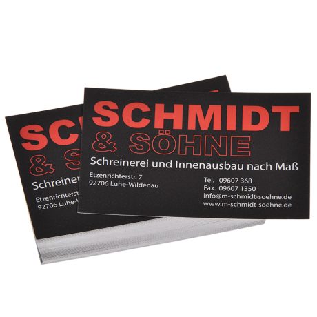 Printdesign Visitenkarten mit Soft-Feel, einseitig, folienkaschiert, matt